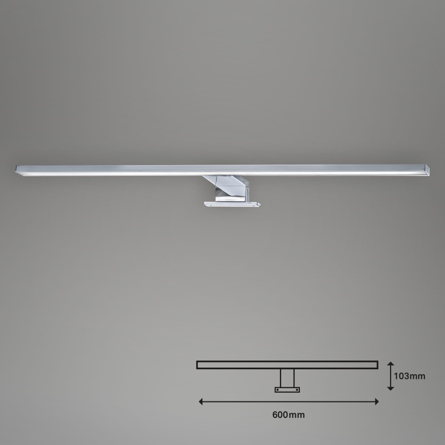 Briloner 2104-118 - Éclairage de miroir pour salle de bains LED/8W/230V, 60 cm, chrome mat