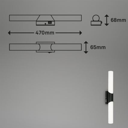 Briloner 2111-115 - LED-spiegelverlichting voor de badkamer LED/11W/230V IP44 47 cm zwart