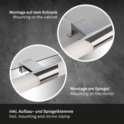 Briloner 2113-118 - Éclairage de miroir salle de bain LED/12W/230V IP44 47 cm chrome brillant