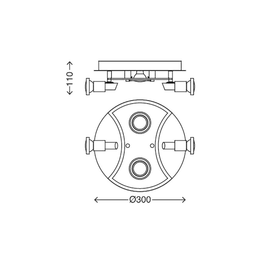 Briloner 2159-048LM - Spot LED SPLASH 4xGU10/3W/230V