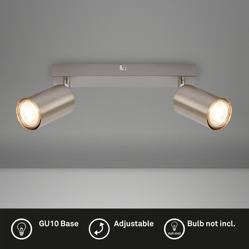 Briloner 2172-022 - Spot orientable 2xGU10/9W/230V chromé mat