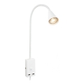 Briloner 2175-016 - Lampe murale flexible avec port USB 1xGU10/10W/230V blanche