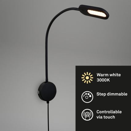Briloner 2177015 - LED Dimbaar flexible wall lamp LED/6W/230V zwart