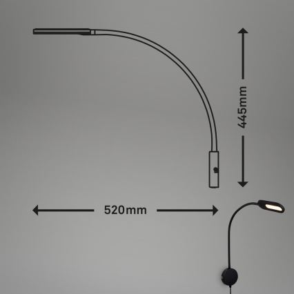 Briloner 2177015 - LED Dimbaar flexible wall lamp LED/6W/230V zwart