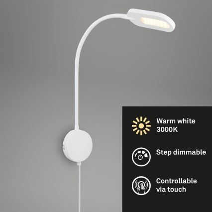 Briloner 2177016 - LED Dimbaar wand flexibel lamp LED/6W/230V wit