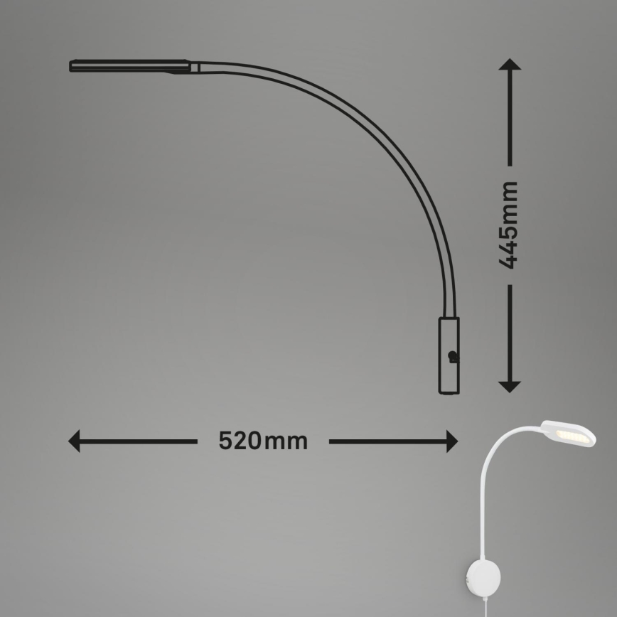 Briloner 2177016 - LED Dimbaar wand flexibel lamp LED/6W/230V wit