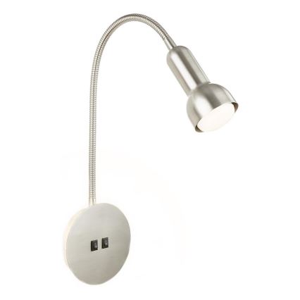 Briloner 2178012 - Applique murale flexible 1xE14/10W/230V + LED/3W chrome mat