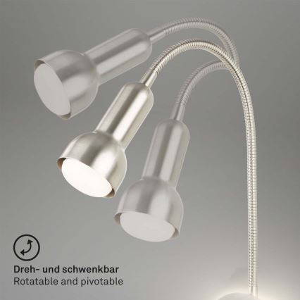 Briloner 2178012 - Applique murale flexible 1xE14/10W/230V + LED/3W chrome mat