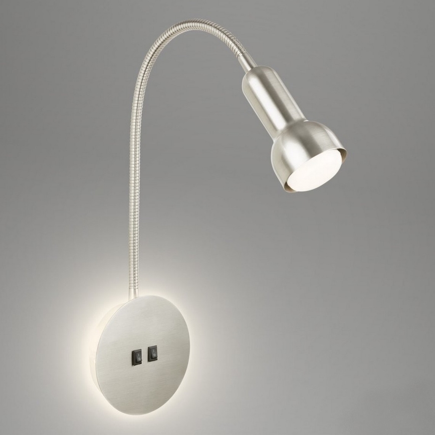 Briloner 2178012 - Applique murale flexible 1xE14/10W/230V + LED/3W chrome mat
