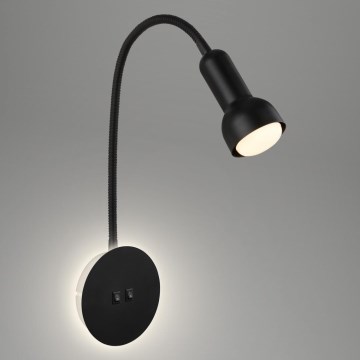 Briloner 2178015 - Applique murale flexible 1xE14/10W/230V + LED/3W noir