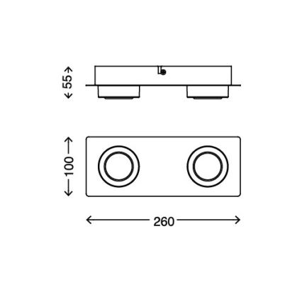 Briloner 2257-028 - Plafonnier salle de bain SURF 2xLED/5W/230V IP44