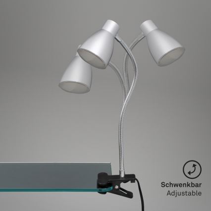 Briloner 2615-014P - Lampe à pince LED GRIP LED/2,5W/230V argent