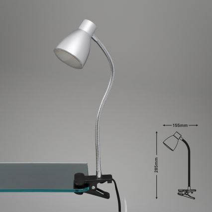 Briloner 2615-014P - Lampe à pince LED GRIP LED/2,5W/230V argent