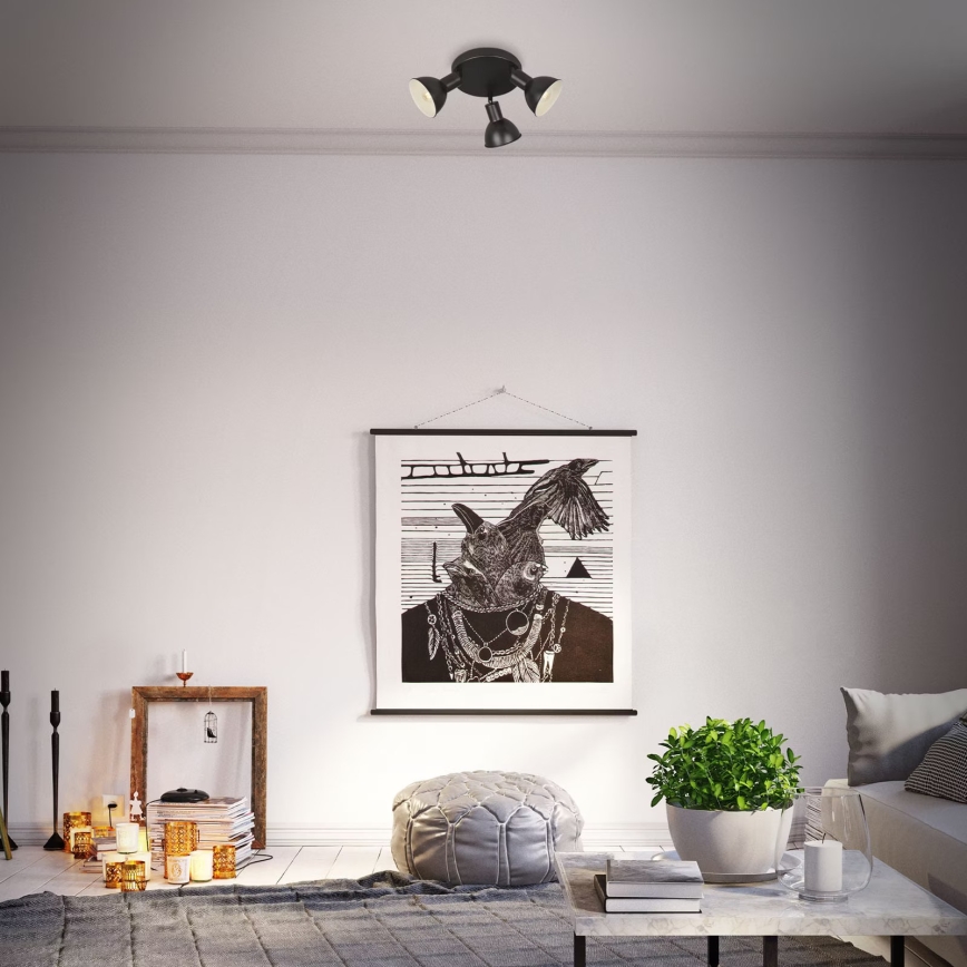 Briloner 2674-035 - Spot RETRO 3xE14/25W/230V noir