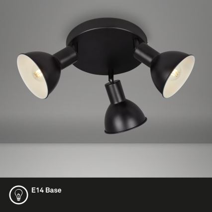 Briloner 2674-035 - Spot RETRO 3xE14/25W/230V noir