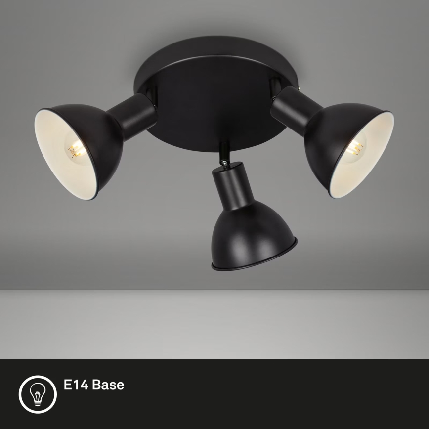 Briloner 2674-035 - Spot RETRO 3xE14/25W/230V noir
