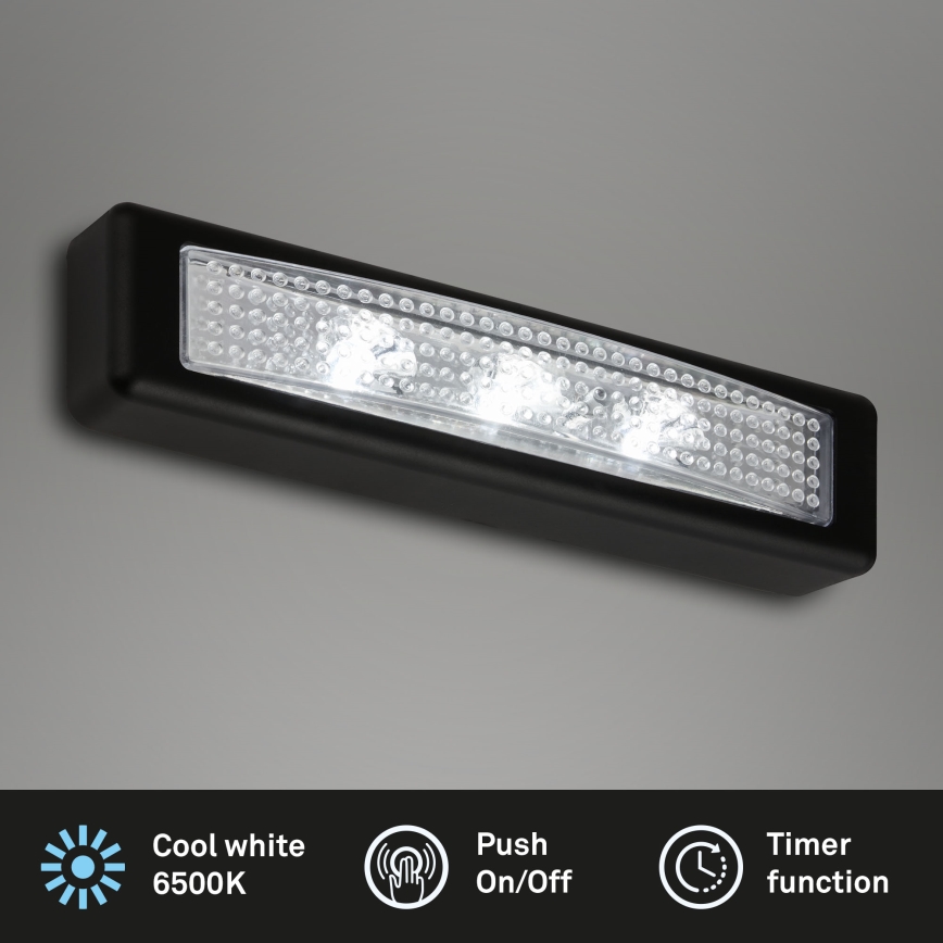 Briloner 2689-035 - LED Veilleuse tactile LERO LED/0,18W/3xAAA noir