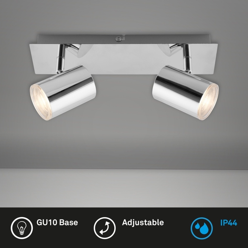 Briloner 2731-028 - Spot pour salle de bains BANYO 2xGU10/5W/230V IP44 chrome brillant
