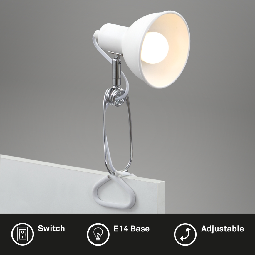Briloner 2790-016 - Klemlamp FIX 1xE14/8W/230V wit