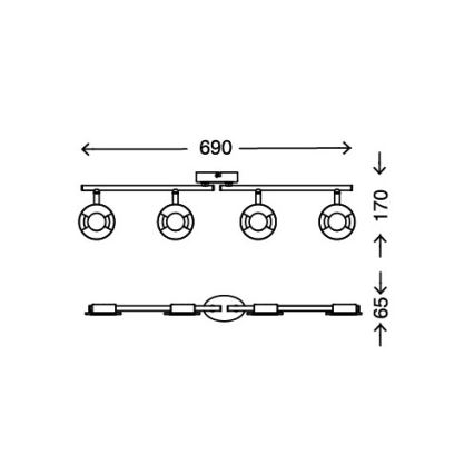 Briloner 2798-042 - LED spot STONE 4xLED/4,5W/230V