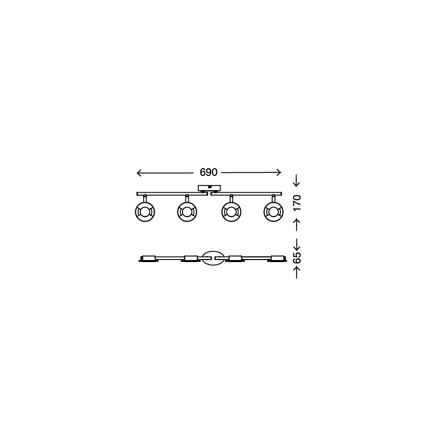 Briloner 2798-042 - Spot STONE 4xLED/4,5W/230V