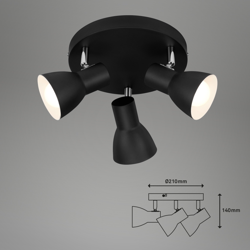 Briloner 2860-035 - Spot d'éclairage CUP 3xE14/25W/230V noir