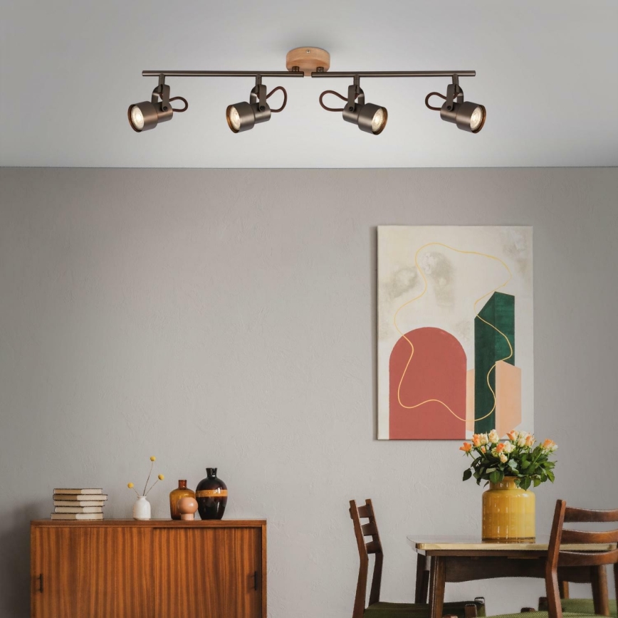 Briloner 2872-045 - LED spot TAHUN 4xGU10/5W/230V 3000K bruin