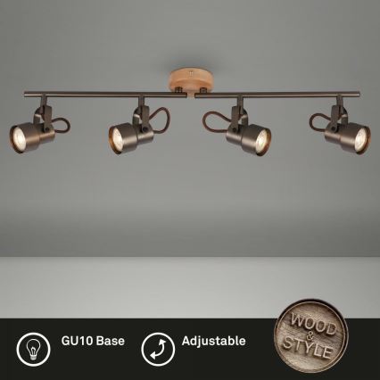 Briloner 2872-045 - LED spot TAHUN 4xGU10/5W/230V 3000K bruin