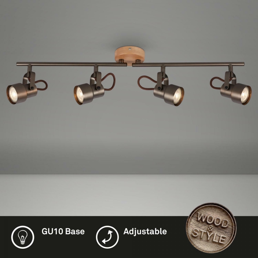 Briloner 2872-045 - LED spot TAHUN 4xGU10/5W/230V 3000K bruin