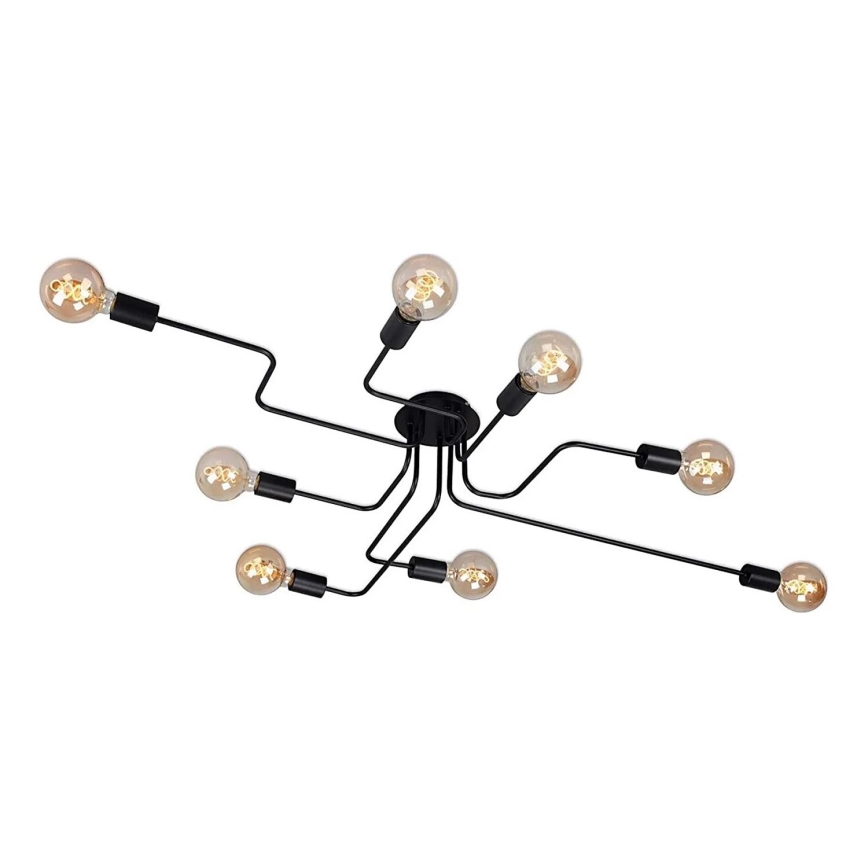 Briloner 2888-085 - Bevestigde hanglamp FARETTO 8xE27/60W/230V zwart
