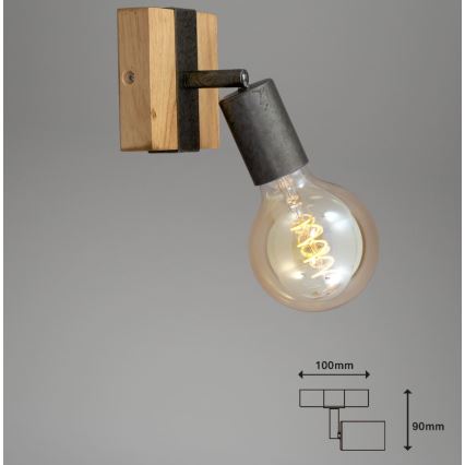 Briloner 2900-011 - Wandspot WOOD BASIC 1xE27/25W/230V