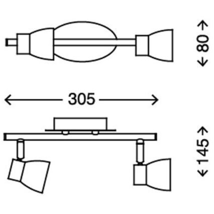 Briloner 2914-022 - Spot LED 2xGU10/3W/230V 3000K