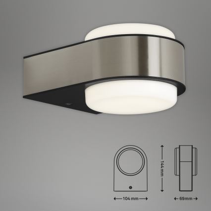 Briloner 3035-012- LED Wandlamp voor buiten HANAU LED/6,5W/230V IP44 mat chroom