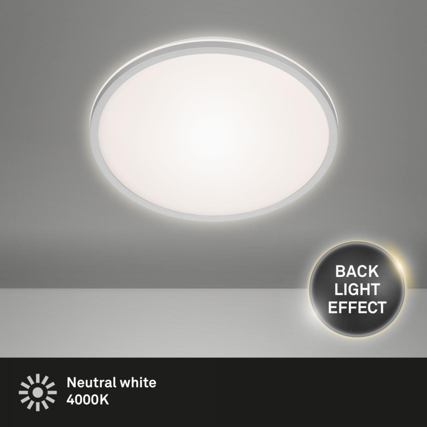 Briloner 3046-014 - Plafonnier LED/15W/230V 4000K d. 28 cm argent