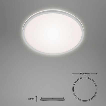 Briloner 3046-014 - Plafonnier LED/15W/230V 4000K d. 28 cm argent