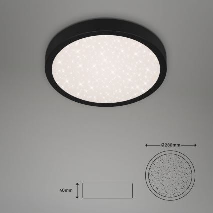 Briloner 3048-015 - LED Plafondlamp RUNA LED/18W/230V zwart