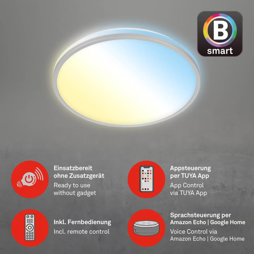 Briloner 3064-014 - Dimbare LED-plafondlamp IVY LED/24W/230V Wi-Fi Tuya Ø 33,3 cm + afstandsbediening