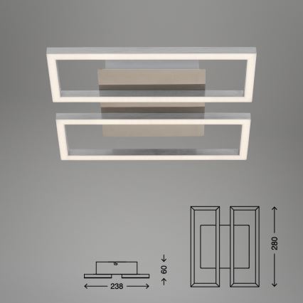 Briloner 3107-012 - Dimbare LED plafondlamp FRAME 2xLED/7,25W/230V