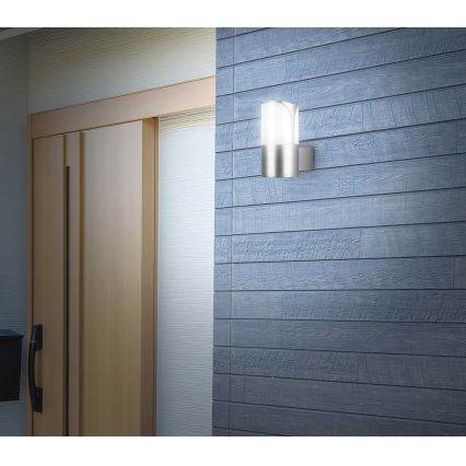 Briloner 320304TF - Buitenwandlamp 1xE27/12W/230V IP44 zilver