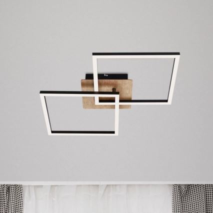 Briloner 3210-014 - Dimbare LED Plafondlamp FRAME 2xLED/11W/230V bruin