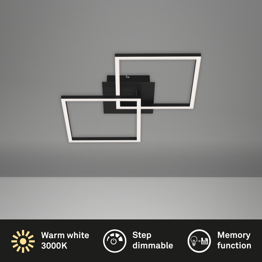 Briloner 3210-015 - LED dimbare plafondlamp FRAME 2xLED/11W/230V zwart