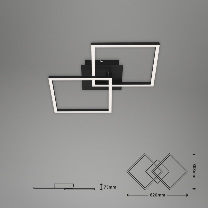 Briloner 3210-015 - LED dimbare plafondlamp FRAME 2xLED/11W/230V zwart