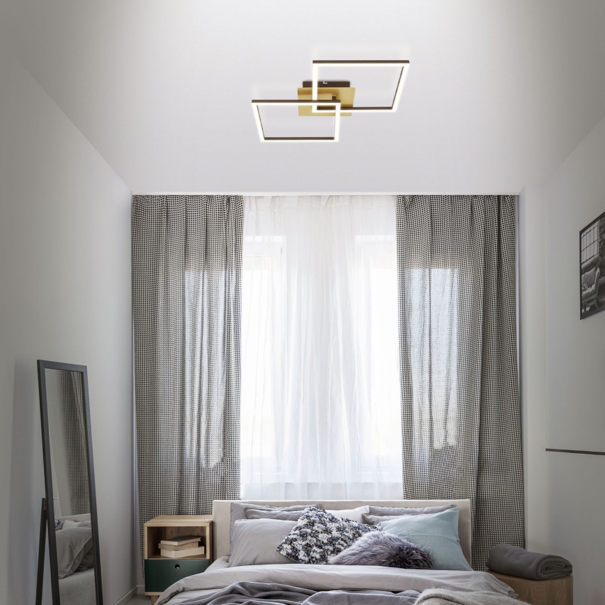Briloner 3210-017 - LED dimbare plafondlamp FRAME 2xLED/11W/230V goudkleurig