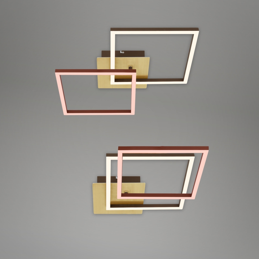 Briloner 3210-017 - LED dimbare plafondlamp FRAME 2xLED/11W/230V goudkleurig