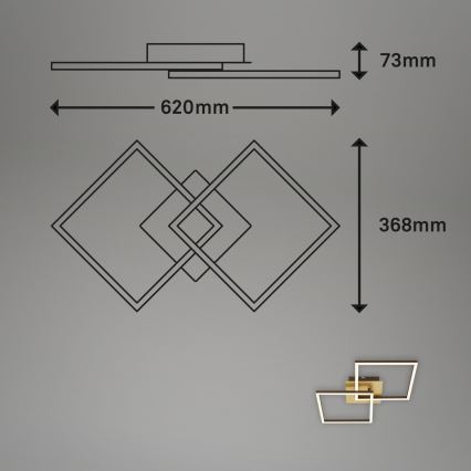 Briloner 3210-017 - Plafonnier à intensité variable LED FRAME 2xLED/11W/230V doré