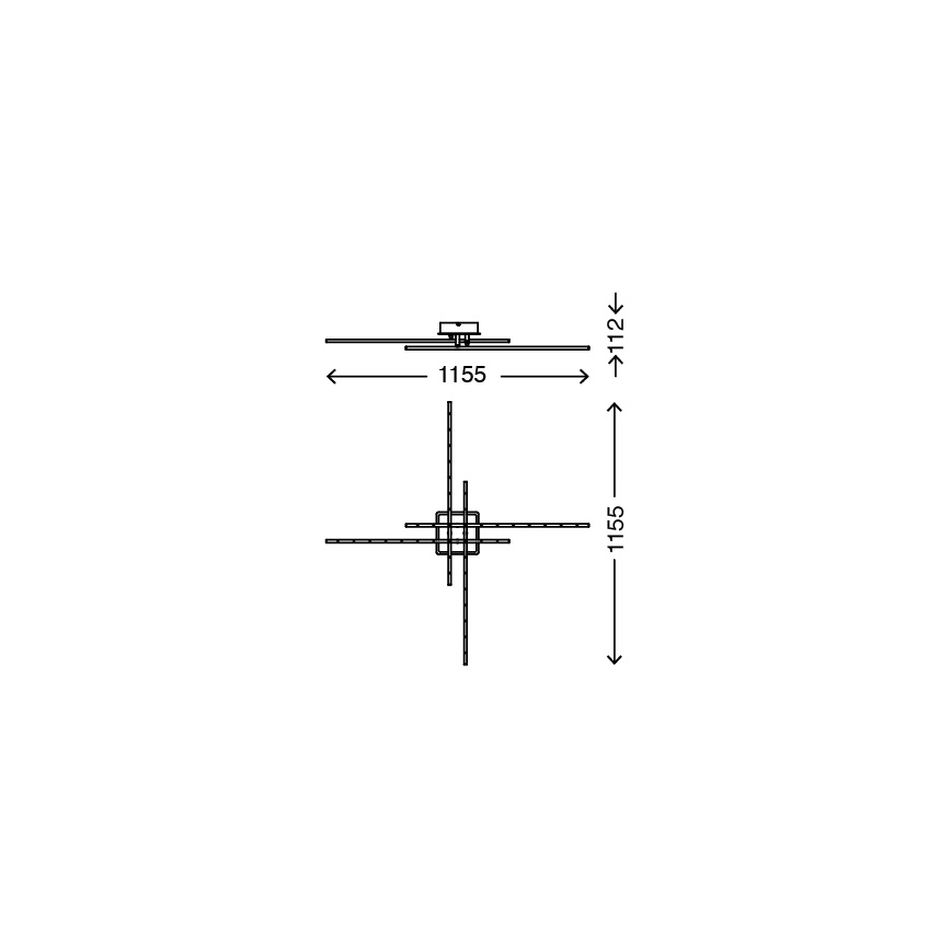 Briloner 3254-042 - LED Plafondverlichting dimbaar TEMPALTE 4xLED/11W/230V