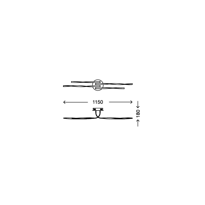 Briloner 3340-042 - LED dimbare plafondlamp TWIN 4xLED/7,5W/230V