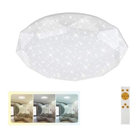 Plafonnier LED Intelligent Carré 45x45cm - Connecté WiFi, Compatible Alexa, Télécommande, Blanc Chaud à Froid