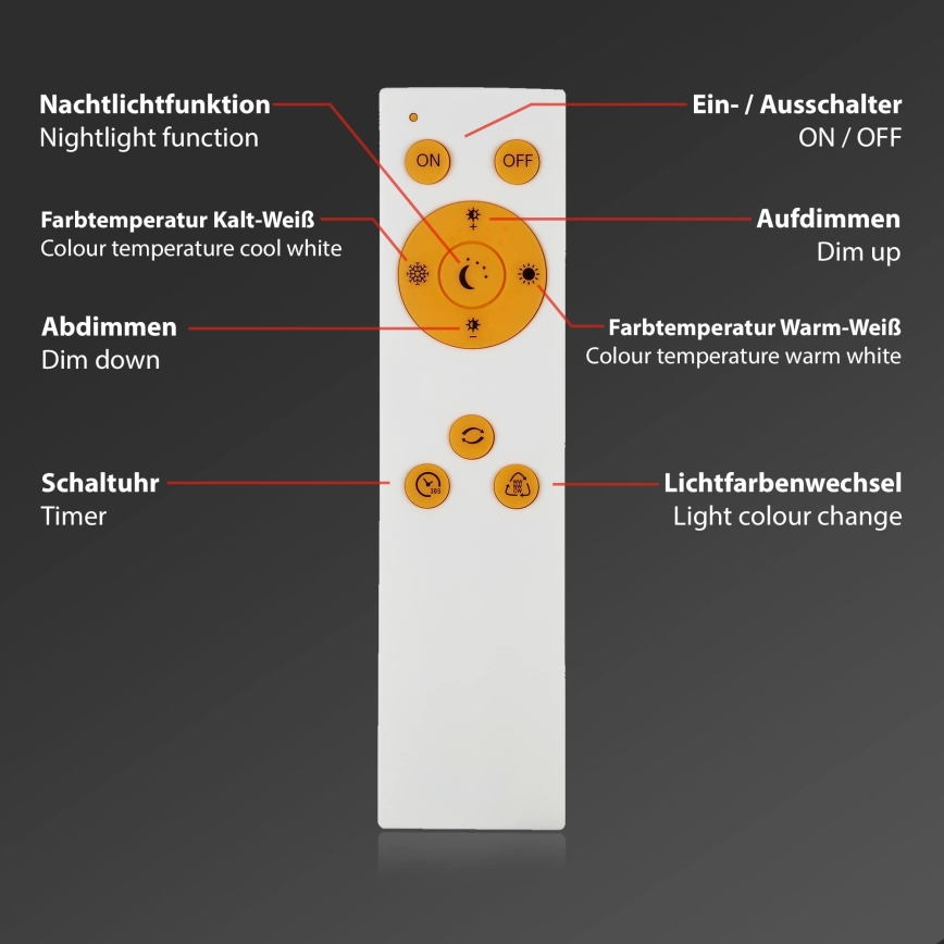 Briloner 3373-016 - Plafonnier LED dimmable STARRY LED/15W/230V 3000–6500 K Ø 28 cm blanc + télécommande