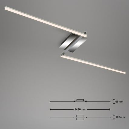 Briloner 3500-018 - Plafonnier LED STAFF 2xLED/6W/230V